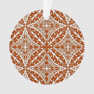 marokkanische Fliesen - Rostbraun und Weiß Ornament