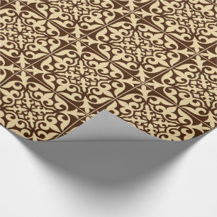 marokkanische Fliesen - schokoladenbraun und beige Geschenkpapier