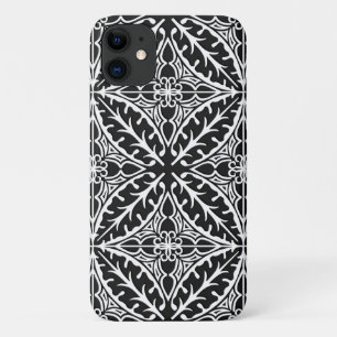 Marokkanische Fliesen - schwarz und weiß iPhone 11 Hülle