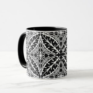 Marokkanische Fliesen - schwarz und weiß Tasse