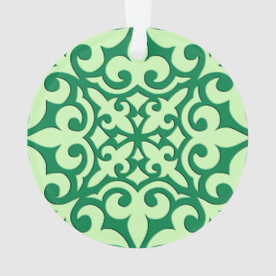 marokkanische Fliesen - Smaragd und hellgrün Ornament