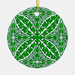 marokkanische Fliesen - smaragdgrün und weiß Keramik Ornament