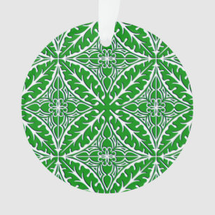 marokkanische Fliesen - smaragdgrün und weiß Ornament