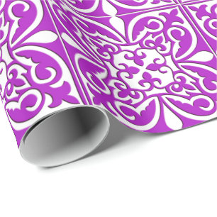 marokkanische Fliesen - violett lila und weiß Geschenkpapier