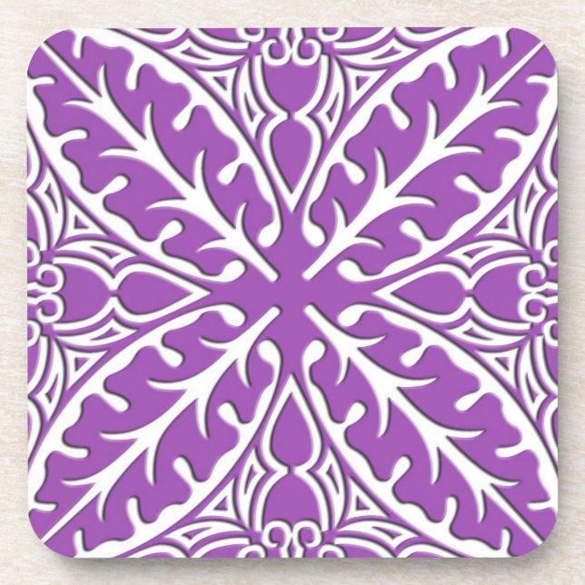 marokkanische Fliesen - violett und weiß Untersetzer (Vorderseite)