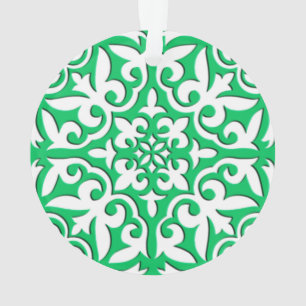 marokkanische Fliesen - weiß und grün Ornament