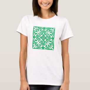 marokkanische Fliesen - weiß und grün T-Shirt