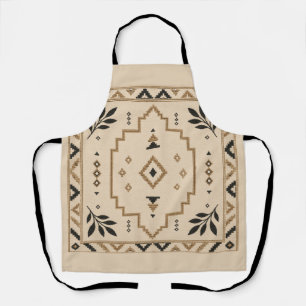 Marokkanische geometrische Boho-Beige-Schürze Schürze