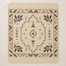 Marokkanische geometrische Boho-Beige-Sherpa-Decke