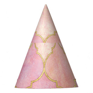 Marokkanische Goldline: Rosa Wasserfarbe Partyhütchen