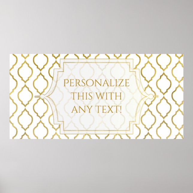 marokkanische Hochzeitsfeier mit Gold und Weiß Poster (Vorne)