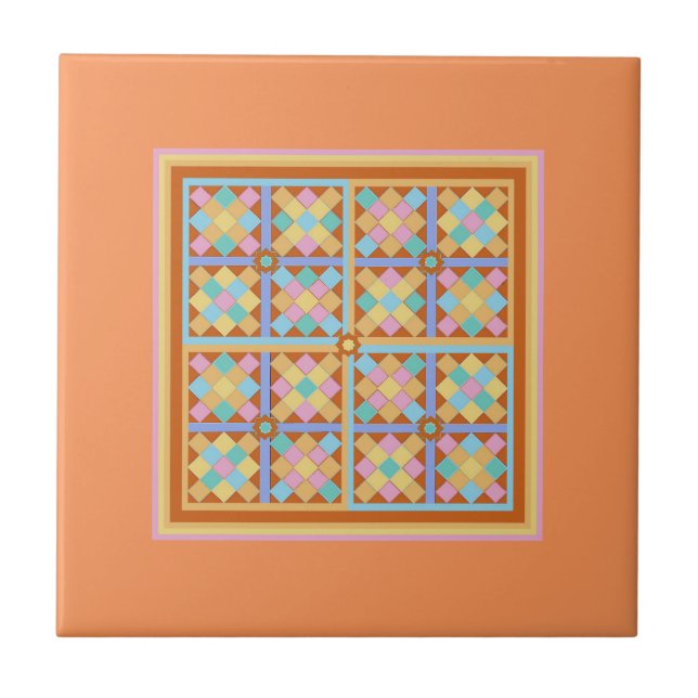 marokkanische Kachelblöcke in quadratischer Form Fliese (Vorderseite)