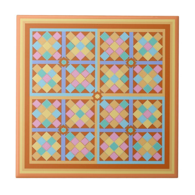 Marokkanische Kacheln Blöcke erden Terracotta rosa (Vorderseite)