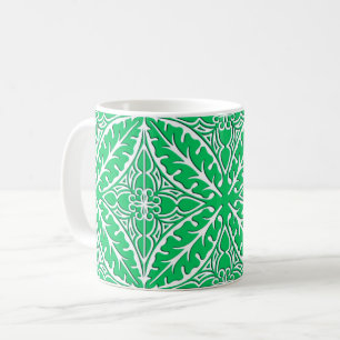 marokkanische Kacheln - Jadegrün und Weiß Kaffeetasse