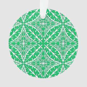 marokkanische Kacheln - Jadegrün und Weiß Ornament