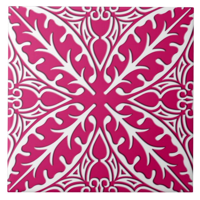 marokkanische Kacheln - magenta und weiß (Vorderseite)