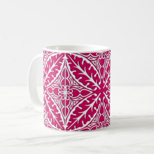 marokkanische Kacheln - magenta und weiß Kaffeetasse