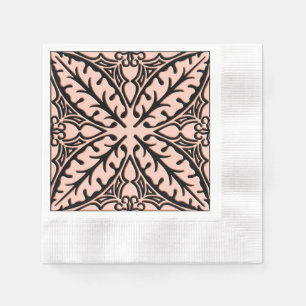 marokkanische Kacheln - rosa und schwarz Serviette