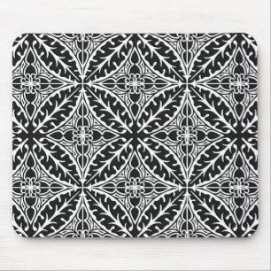 marokkanische Kacheln - schwarz-weiß Mousepad
