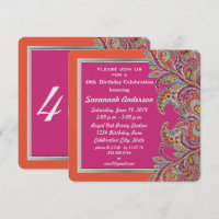 Marokkanische Mandarine & Fuchsia 40. Geburtstag P