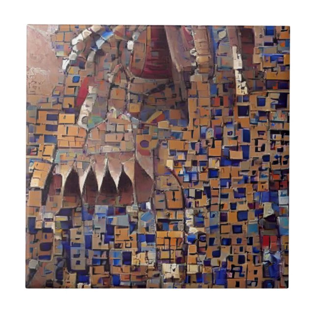 Marokkanische Mosaik-geometrische, bunte Kunst Fliese (Vorderseite)