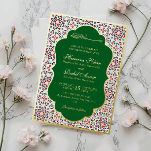 Marokkanische Mosaik-Terrakotta-Steine Islamische  Folieneinladung