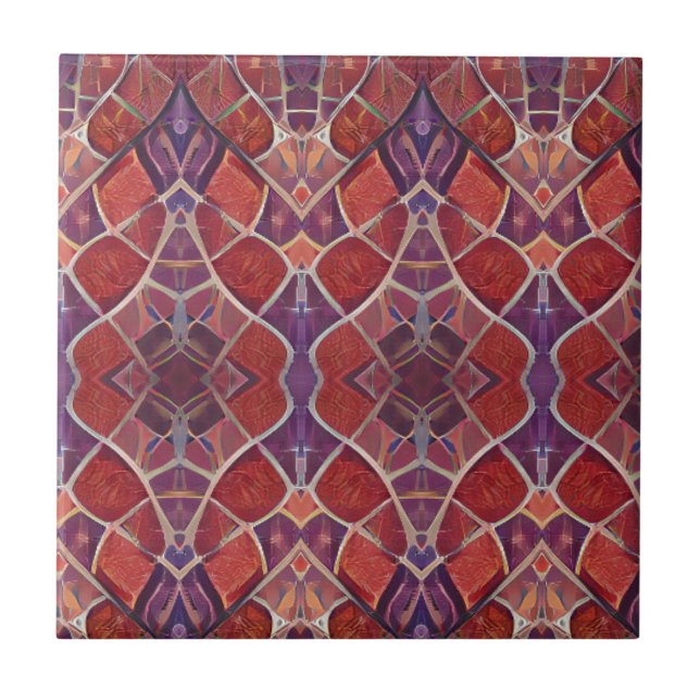 Marokkanische Mosaikkunst lila türkisfarben Fliese (Vorderseite)