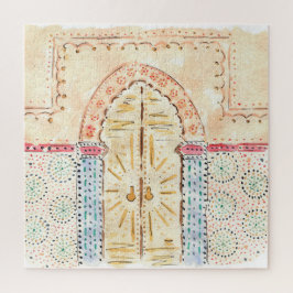 Marokkanische Moschee Door Wasserfarbe Jigsaw Puzz