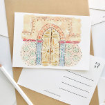 Marokkanische Moschee Doors Wasserfarbene Reise Po Einladungspostkarte<br><div class="desc">Eine wunderschön bemalte Aquarellpostkarte mit Moschee-Türen in Marokko.</div>