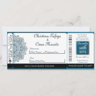 Marokkanische Party Boarding Pass Hochzeits-Einlad Save The Date
