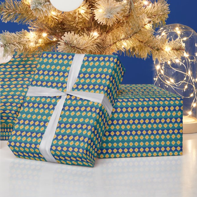 marokkanische Pfauenschattierungen Geschenkpapier (Feiertage)