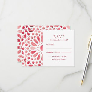 Marokkanische Rote Mediterrane Hochzeitskachel RSVP Karte