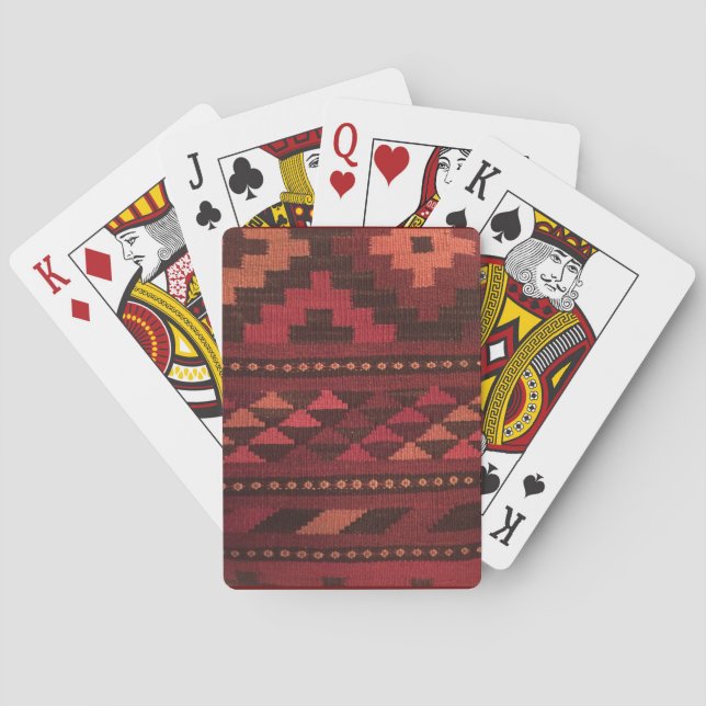 Marokkanische Rug Playing Cards, Maroon-Töne Spielkarten (Rückseite)