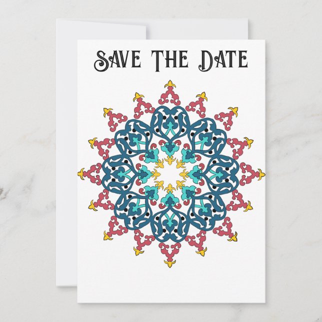 Marokkanische Save the Date-Karte Date (Vorderseite)