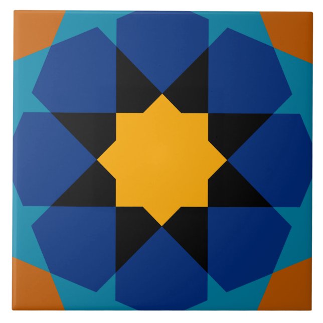 Marokkanische spanische geometrische fliese (Vorderseite)