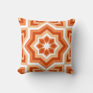 marokkanische Tile, Mandarin Orange und Light Oran Kissen