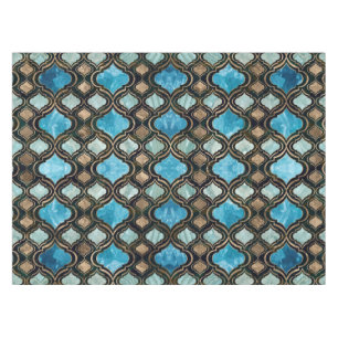 Marokkanische Trellis Blue Crystal Textures Tischdecke