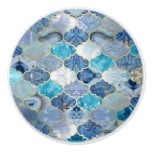 Marokkanische Trellis Blue Mineral Textures Keramikknauf