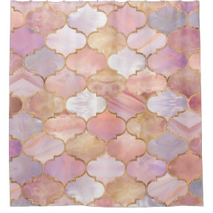 Marokkanische Trellis Pastel Mineralien Duschvorhang