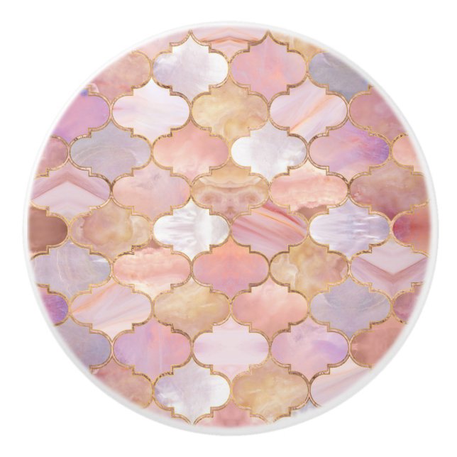Marokkanische Trellis Pastel Mineralien Keramikknauf (Vorderseite)