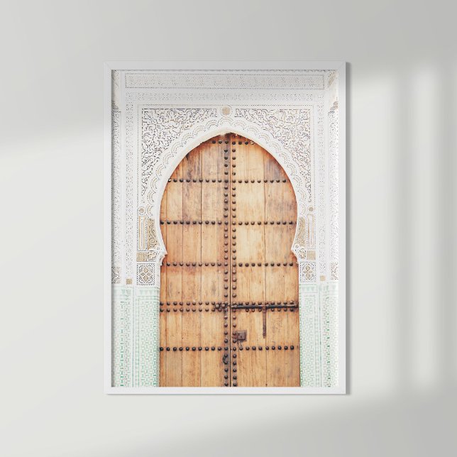 Marokkanische Tür in Weiß und Terracotta Poster (Von Creator hochgeladen)