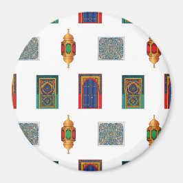 Marokkanische Türen und Lanterns Mosaik Magnet