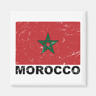 Marokkanische Vintage-Flagge Magnet