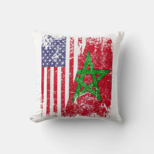 MAROKKANISCHE WURZELN Halbe amerikanische Flagge Kissen