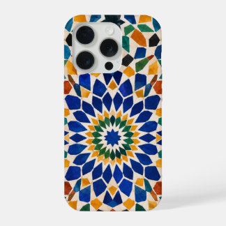 Marokkanische Zellige-Mosaik-Handyhülle | Blau & O iPhone 15 Pro Hülle