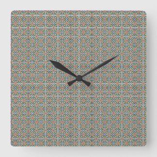 Marokkanische Zellige-Muster verzierte Wanduhr
