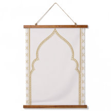 Marokkanischer Bogen-Wandteppich, neutrales Beige