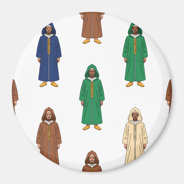 marokkanischer Djellaba Men Pattern Magnet (Vorne)