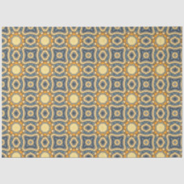 marokkanischer Fliesenboden in Blues und gelb deco Seidenpapier