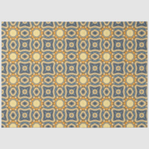 marokkanischer Fliesenboden in Blues und gelb deco Seidenpapier